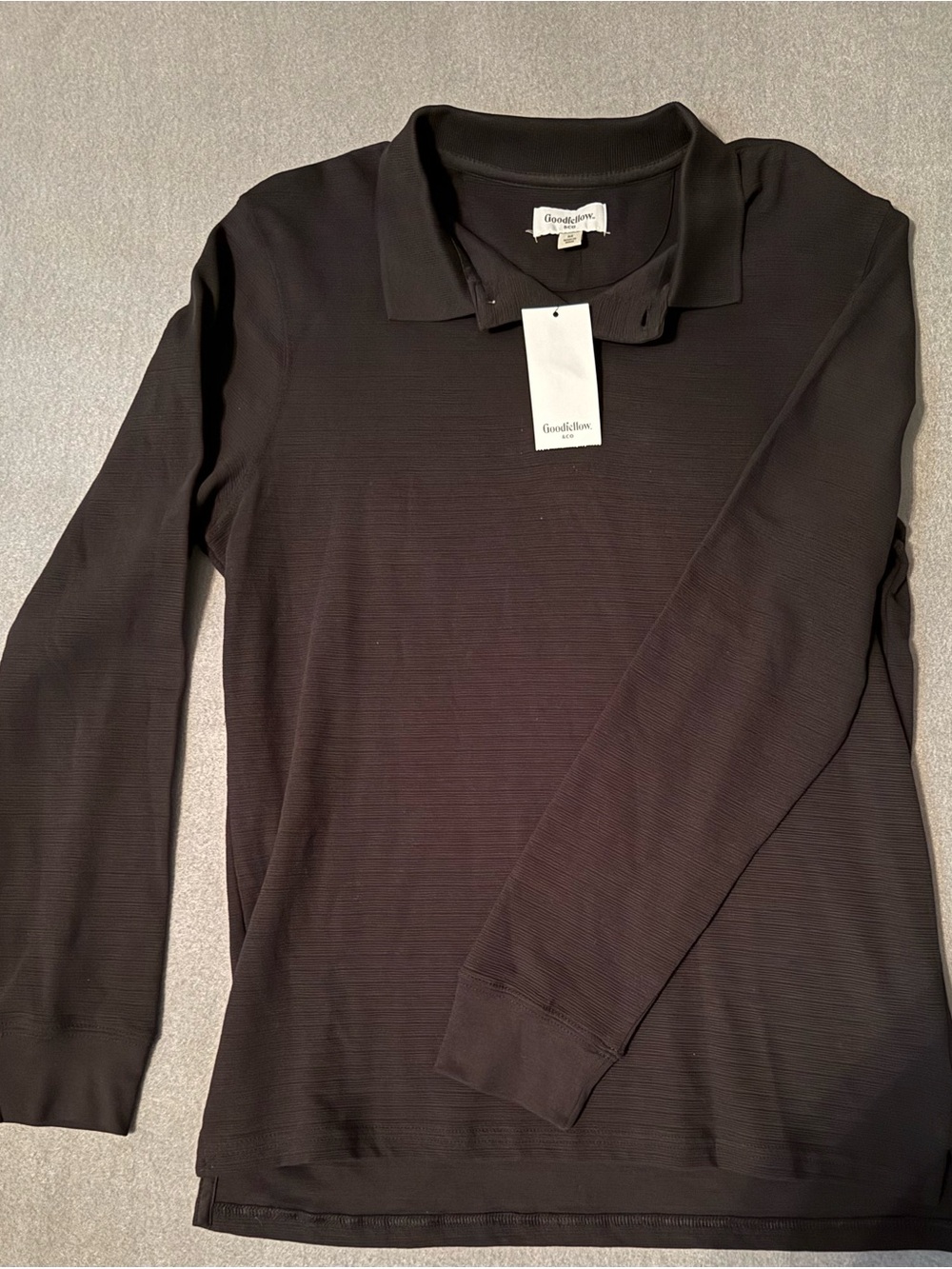Goodfellow & Co Black Long-Sleeve Polo